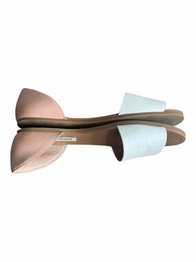 Steve Madden Sidestep Sandal Flats Size 9 Pink and white leather